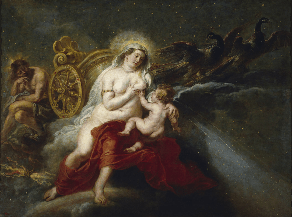 Nacimiento de la Vía Láctea por Rubens
Fuente: Museo del Prado
https://www.museodelprado.es/coleccion/obra-de-arte/el-nacimiento-de-la-via-lactea/c7369ad2-f0ae-4d5d-bb23-21f51bd3283c?searchMeta=el%20nacimiento%20de%20la%20via%20lactea